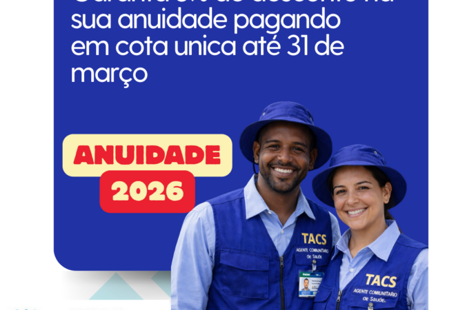 Técnico ACS, fique em dia com sua anuidade!