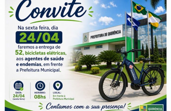 Querência avança na saúde pública com entrega de 52 bicicletas elétricas para agentes