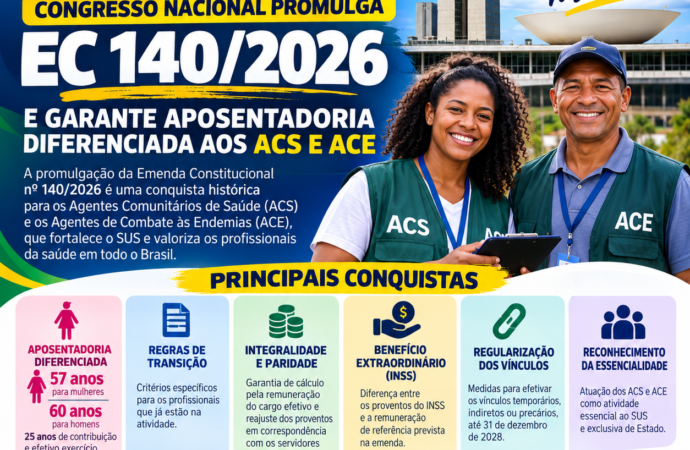 EC 140/2026: ENTENDA AS NOVAS REGRAS DE APOSENTADORIA DOS ACS E ACE